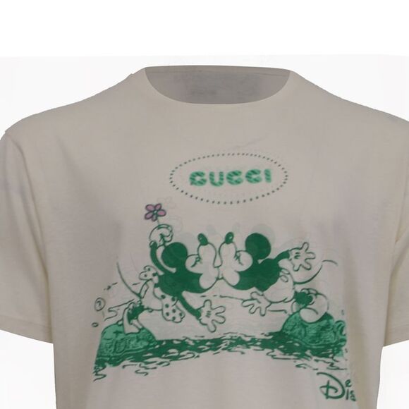 Gucci x Disney Mickey Mouse Printed T-Shirt in Cream Cotton - Picture 3 of 10